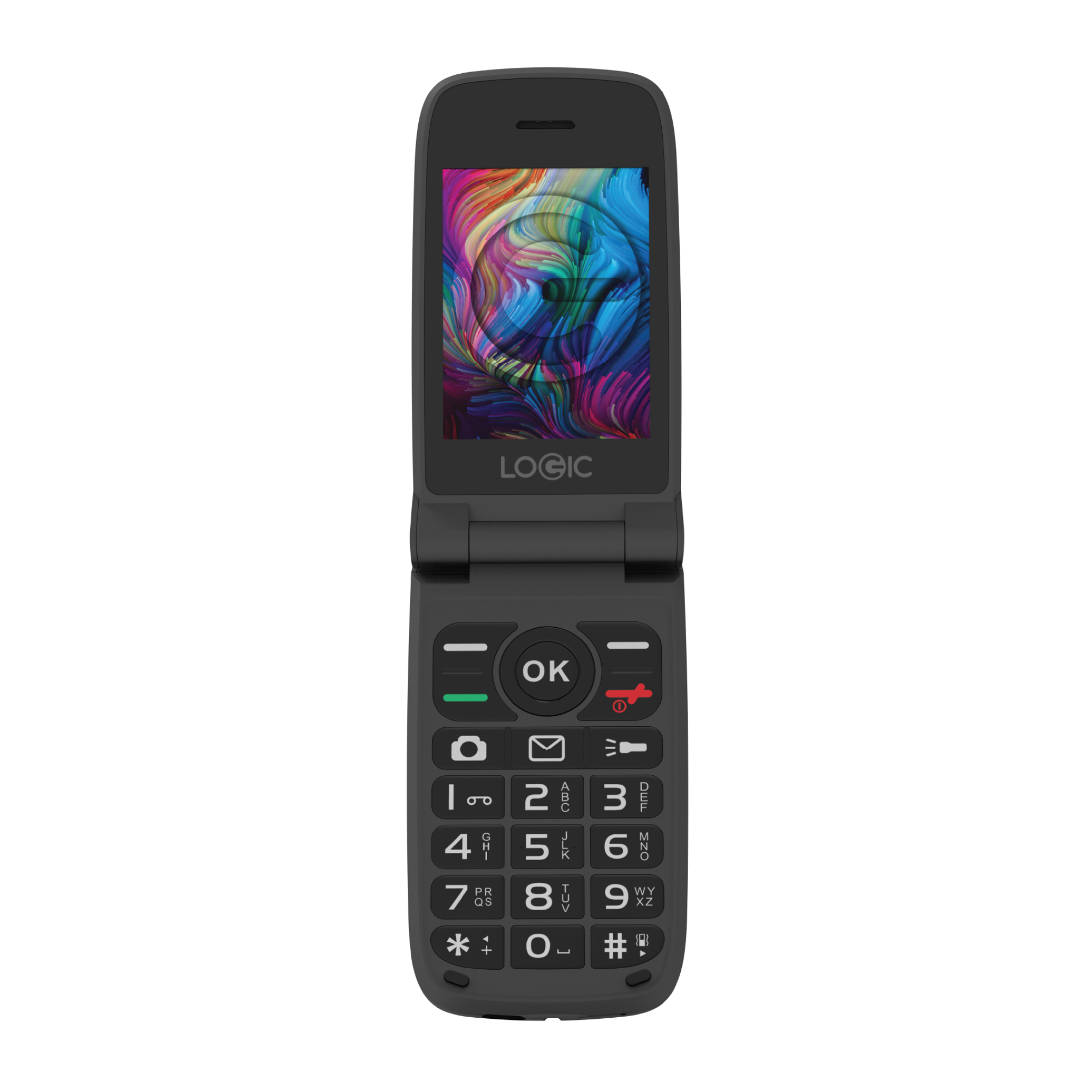 Celular Logic F11L Tipo Almeja para Adultos Mayores con Teclas Grandes Botón SOS Dual SIM Pantalla a - Imagen 4