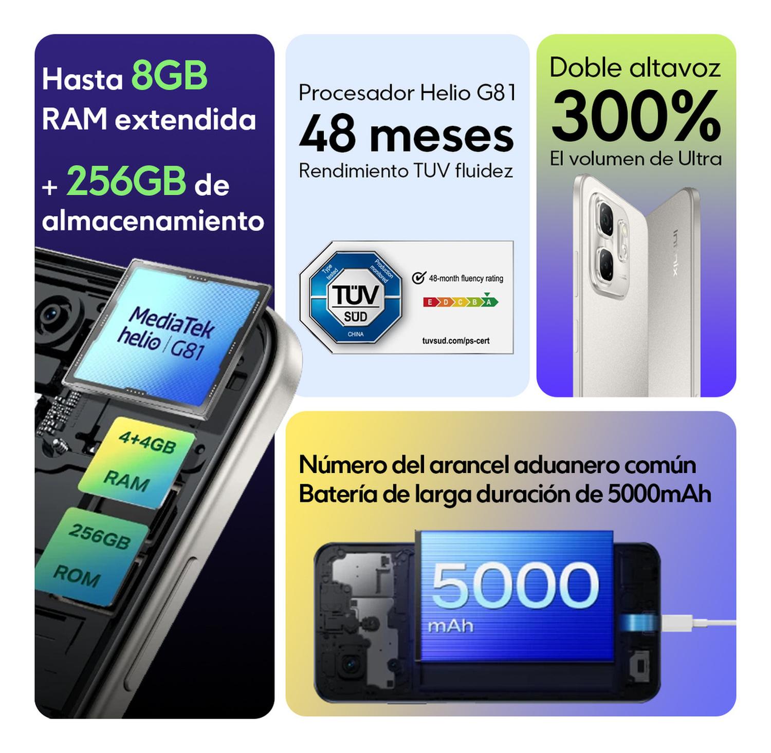 Celular Infinix Hot 50i 256 Gb Rom 4 Gb + 4 Gb Ram Virtual Dual Sim Negro - Imagen 3